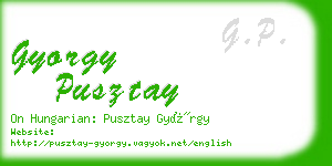 gyorgy pusztay business card